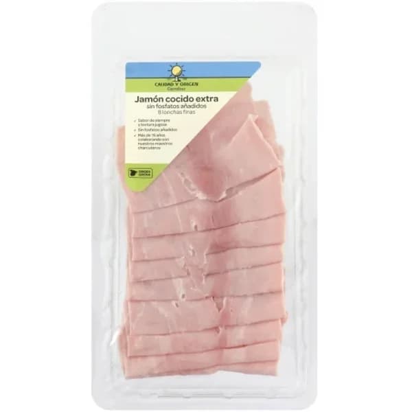 Jamón cocido en lonchas finas Círculo de Calidad 120 g - 0.12 kg - Imagen del producto en Findit