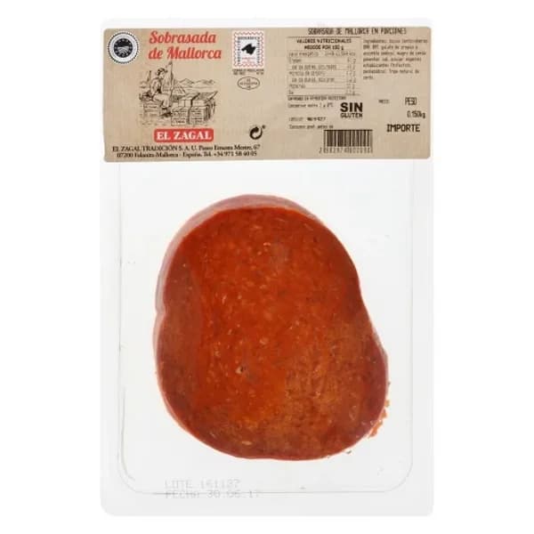 Sobrasada de Mallorca en porciones El Zagal  200 g - 0.2 kg - Imagen del producto en Findit