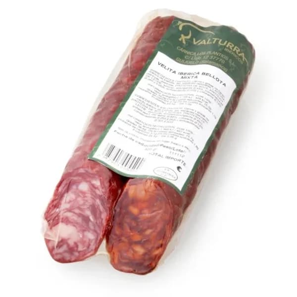 Velita de Chorizo de Bellota Ibérico + Velita de Salchichón de Bellota Ibérico Los Plantios 400 g aprox - 1 ud - Imagen del producto en Findit