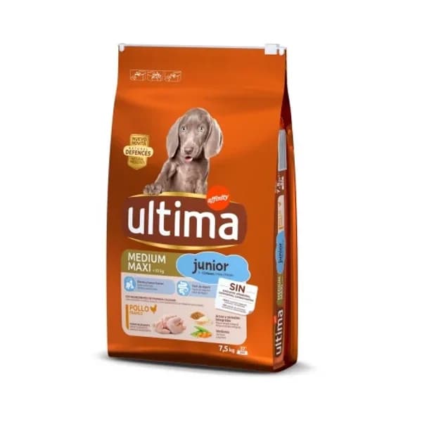 Pienso de pollo y arroz para perro cachorros medium Ultima 7,5 Kg. - 7.5 kg - Imagen del producto en Findit