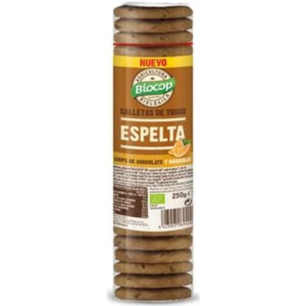 Galleta espelta con chocolate y naranja 250 g - 1 ud - Imagen del producto en Findit