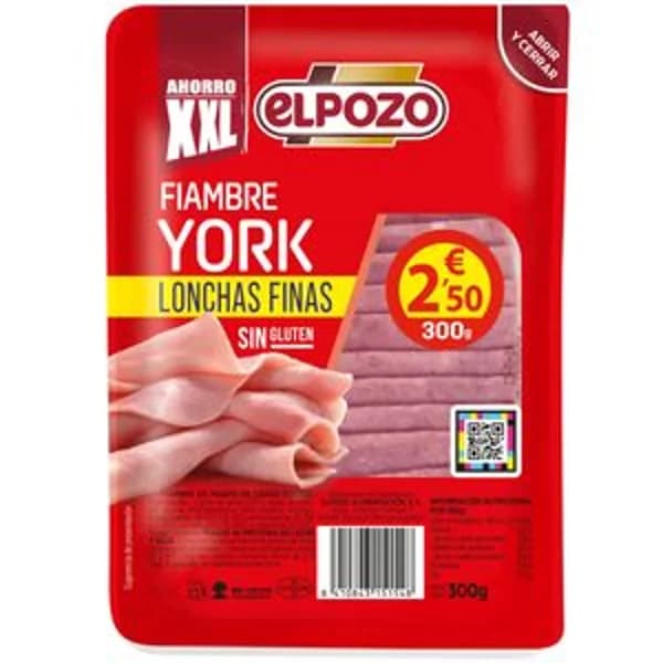 Fiambre york lonchas finas 300 g - 0.3 kg - Imagen del producto en Findit