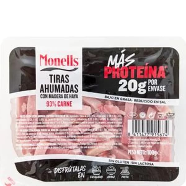 Bacón ahumado en tiras con proteina 100 g - 0.1 ud - Imagen del producto en Findit