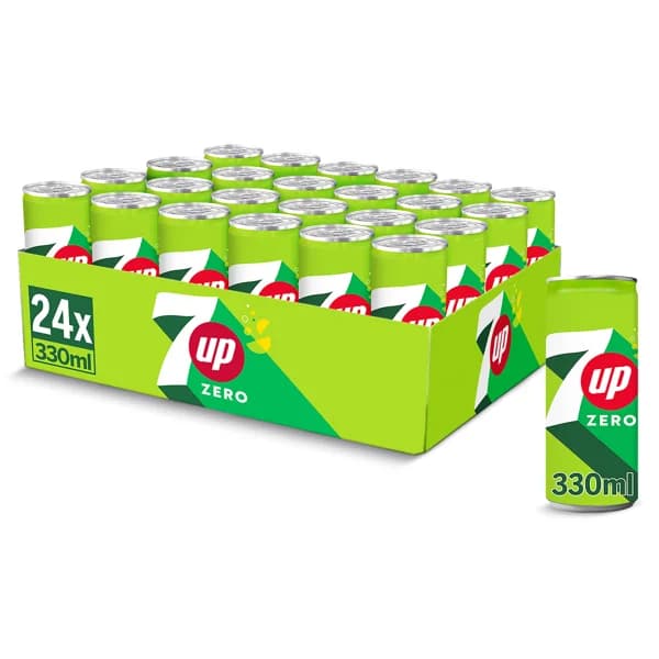 Refresco de lima-limón zero azúcares Seven up pack 24 x 33 cl - 1 ud - Imagen del producto en Findit