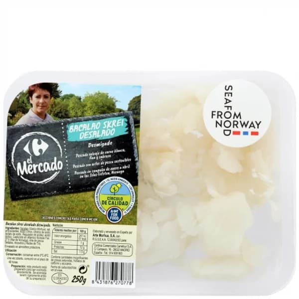 Bacalao desalado desmigado Círculo de calidad 250 g - 0.25 kg - Imagen del producto en Findit