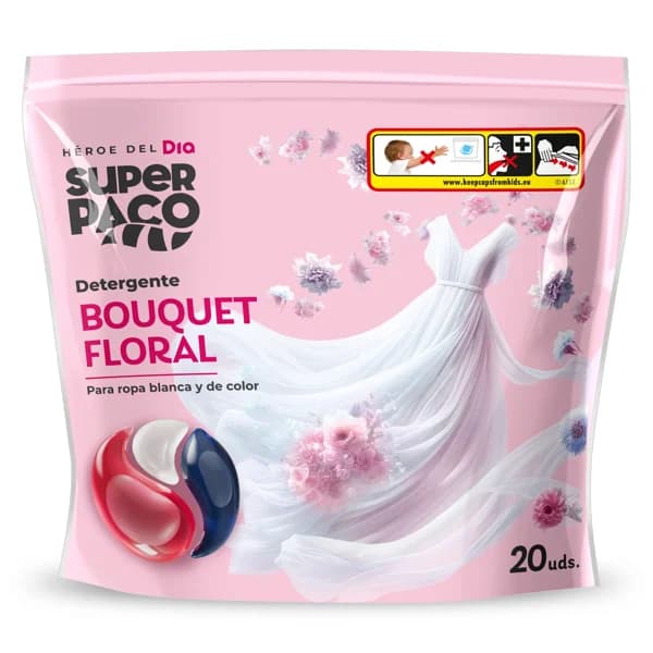 Detergente máquina floral Super Paco de Dia bolsa 20 unidades - 20.5 ud - Imagen del producto en Findit