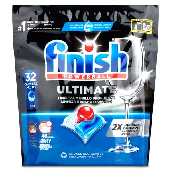 Lavavajillas máquina ultimate regular Finish bolsa 32 unidades - 32.41 ud - Imagen del producto en Findit