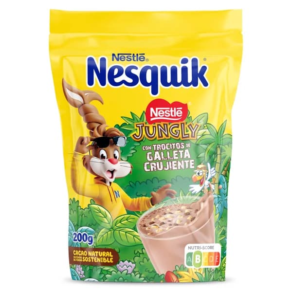 Cacao soluble instantáneo con trozos de galleta Jungly Nesquik bolsa 200 g - 0.2 kg - Imagen del producto en Findit