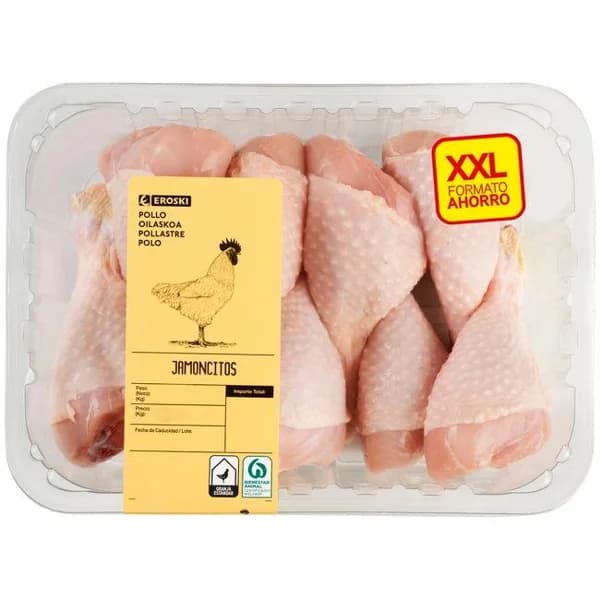 Jamoncitos de pollo EROSKI, 9-12 uds, bandeja peso aprox. 1.2 kg - 1 ud - Imagen del producto en Findit