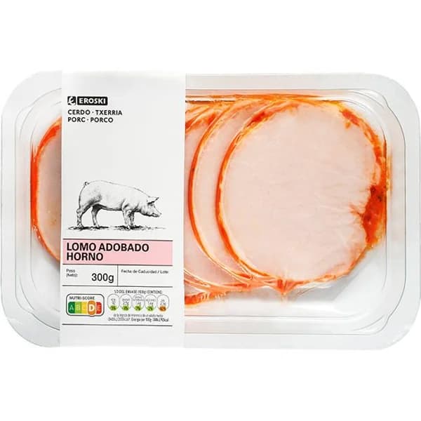 Lomo adobado al horno EROSKI, bandeja 300 g - 0.3 kg - Imagen del producto en Findit