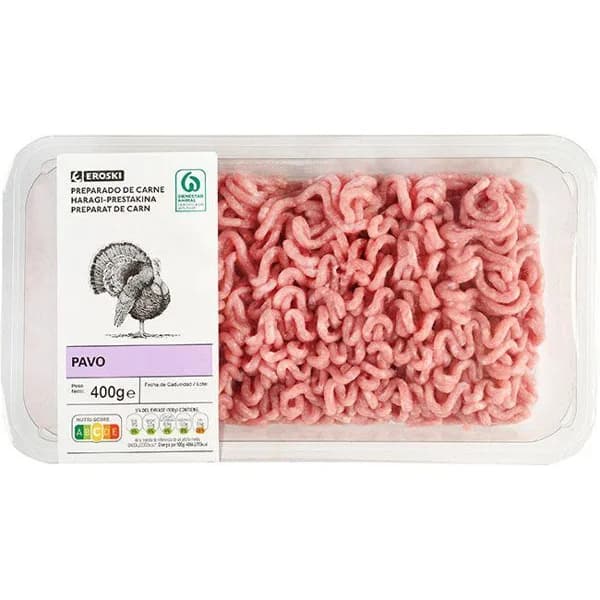Burguer Meat de pavo EROSKI, bandeja 400 g - 1 ud - Imagen del producto en Findit