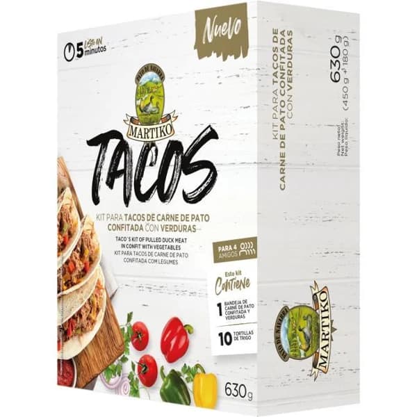 Kit para takos de carne de pato con verduras MARTIKO, caja 630 g - 1 ud - Imagen del producto en Findit