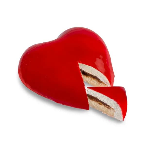 Tarta corazón relleno de nata y crema de avellana crujiente San Valentín Hacendado congelado - 1 ud - Imagen del producto en Findit