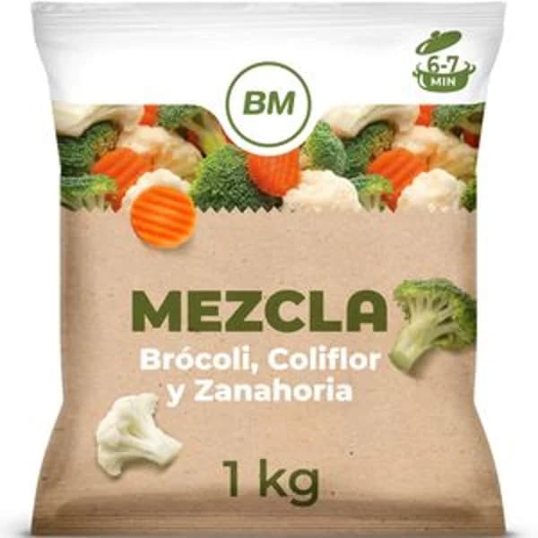 Mezcla de brócoli, coliflor y zanahoria 1 kg - 1 kg - Imagen del producto en Findit