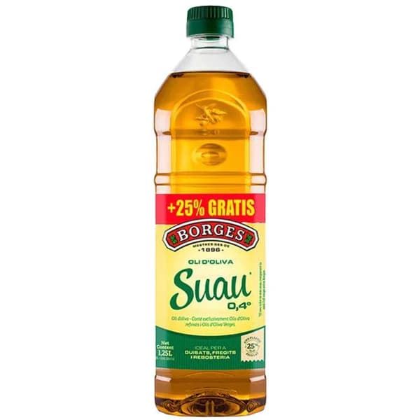 Aceite de oliva suave BORGES, botella 1,25 litros - 1 ud - Imagen del producto en Findit