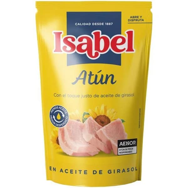 Atún en aceite de girasol ISABEL, bolsa pouch 65 g - 1 ud - Imagen del producto en Findit