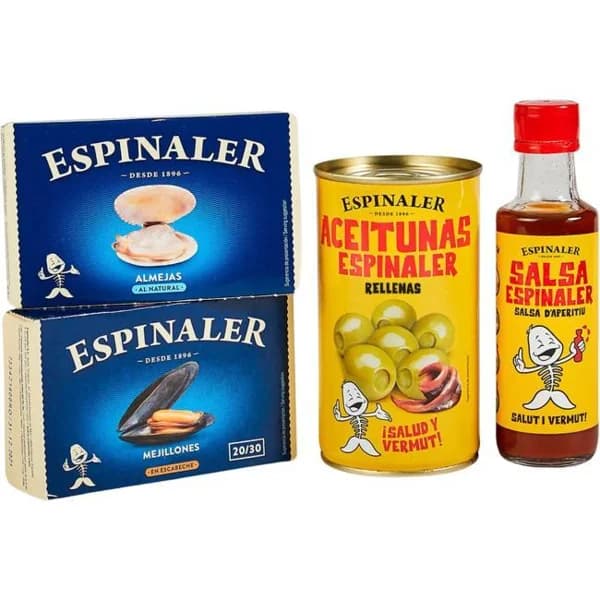 Pack LLebeig: Almejas, aceitunas, salsa ESPINALER, pack 1 ud - 1 ud - Imagen del producto en Findit