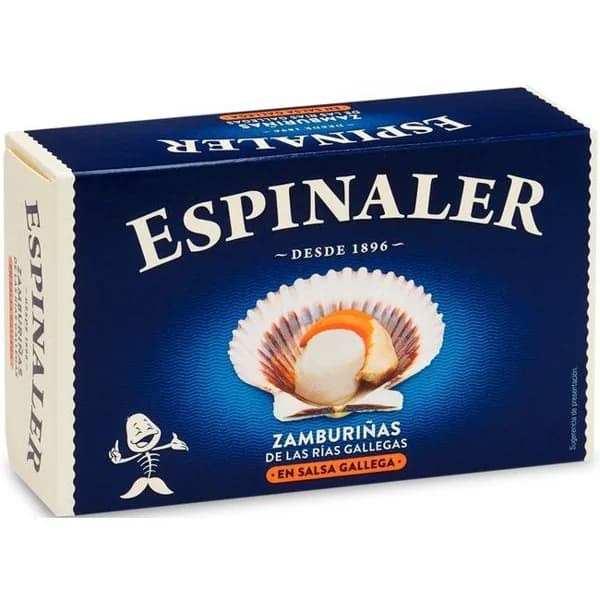 Zamburiña salsa gallega ESPINALER, lata 120 g - 1 ud - Imagen del producto en Findit