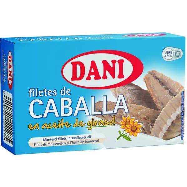 Filete de caballa en aceite vegetal DANI, lata 115g - 1 ud - Imagen del producto en Findit