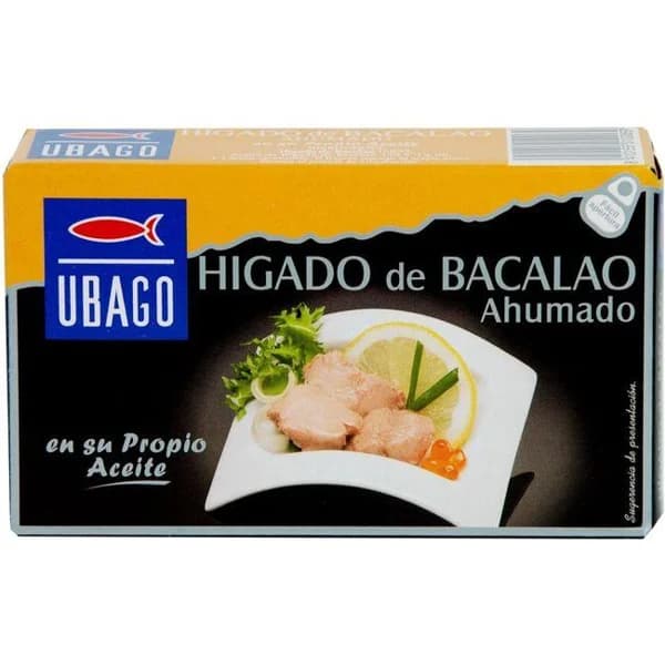 Hígado de bacalao UBAGO, lata 100 g - 1 ud - Imagen del producto en Findit