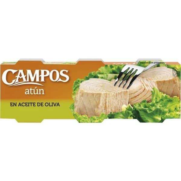 Atún en aceite de oliva CAMPOS, pack 3x80 g - 1 ud - Imagen del producto en Findit