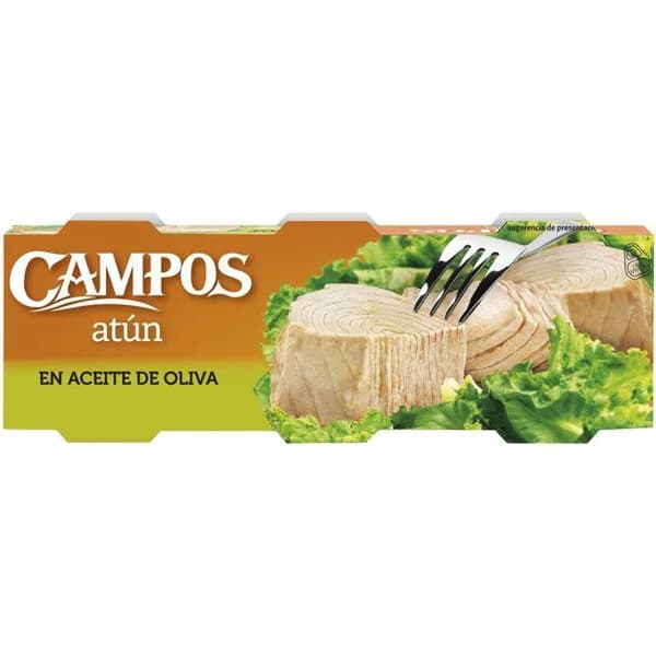 Atún en aceite de oliva CAMPOS, pack 3x70 g - 1 ud - Imagen del producto en Findit