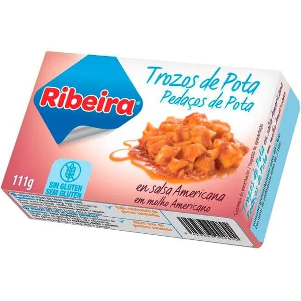 Trozos pota en salsa americana RIBEIRA, lata 111 g - 1 ud - Imagen del producto en Findit