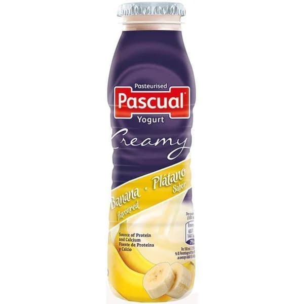 Yogur líquido de plátano CREAMY PASCUAL, botella 188 ml - 1 ud - Imagen del producto en Findit