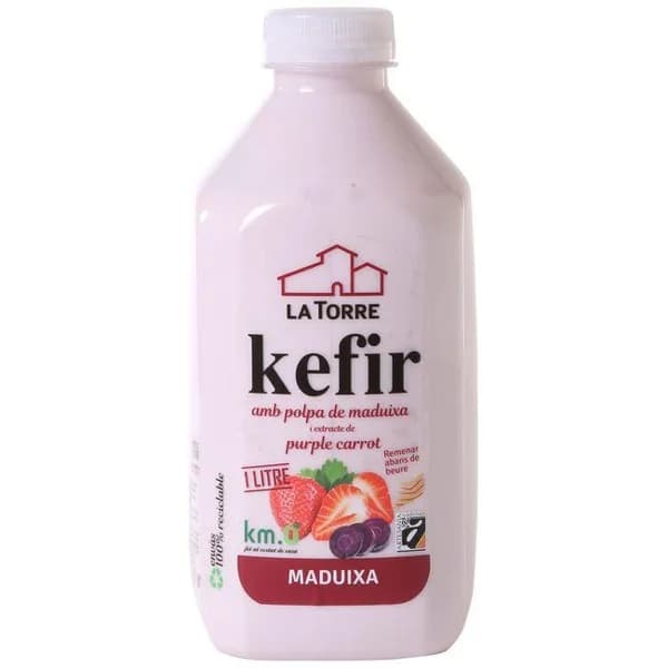 Kefir sabor fresa LA TORRE, botella 1 litro - 1 ud - Imagen del producto en Findit