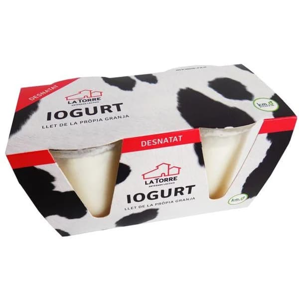 Yogur desnatado LA TORRE, pack 2x125 g - 1 ud - Imagen del producto en Findit