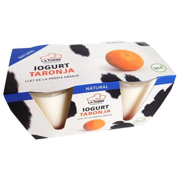 Yogur sabor naranja LA TORRE, pack 2x125 g - 1 ud - Imagen del producto en Findit