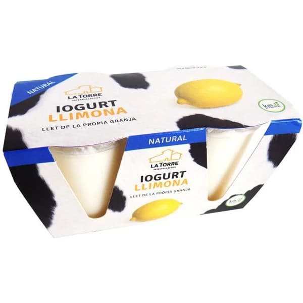 Yogur sabor limón LA TORRE, pack 2x125 g - 1 ud - Imagen del producto en Findit