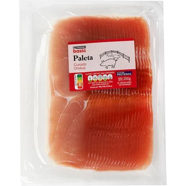 Paleta curada EROSKI basic, sobre 200 g - 0.2 kg - Imagen del producto en Findit