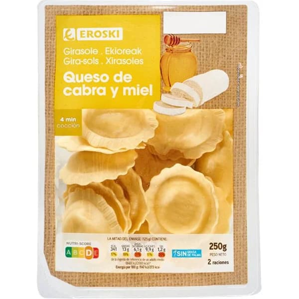 Girasole de queso de cabra y miel EROSKI, bandeja 250 g - 0.25 kg - Imagen del producto en Findit