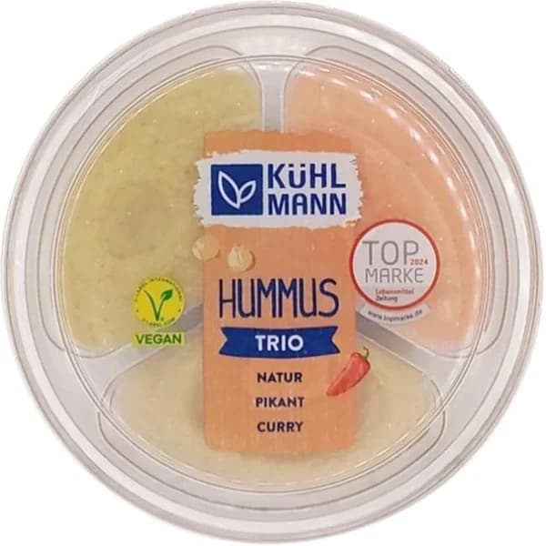 Hummus 3 pack KUHL MANN, tarrina 210 g - 1 ud - Imagen del producto en Findit