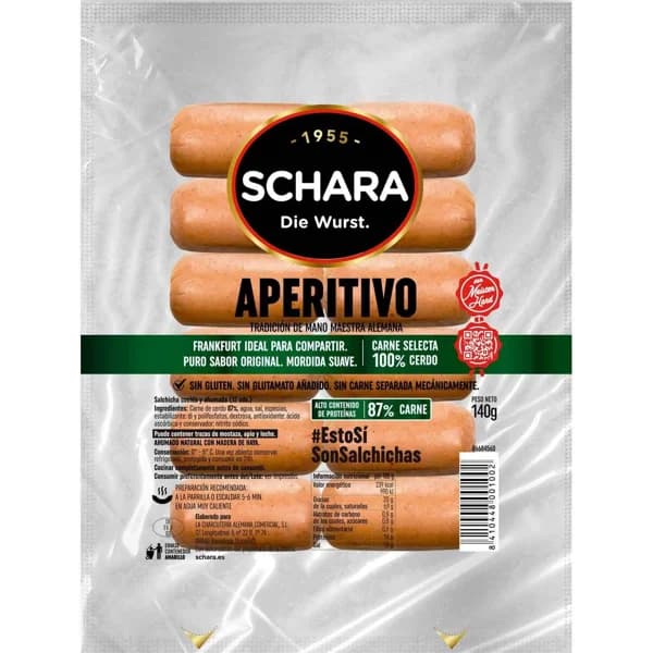 Salchichas Frankfurt SCHARA, 12 uds, sobre 140 g - 0.14 kg - Imagen del producto en Findit