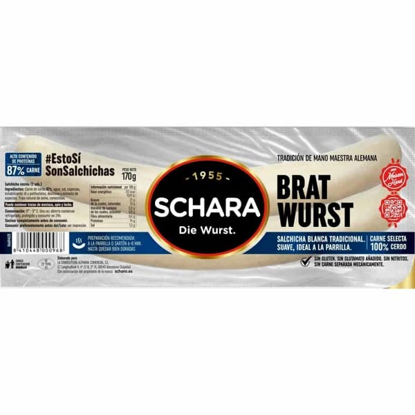 Salchichas Bratwurst SCHARA, sobre 170 g - 0.17 kg - Imagen del producto en Findit