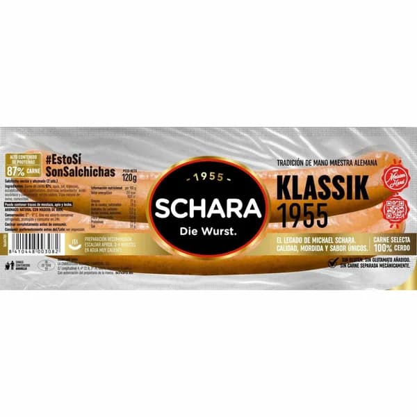 Salchichas Klassik SCHARA, sobre 120 g - 1 ud - Imagen del producto en Findit