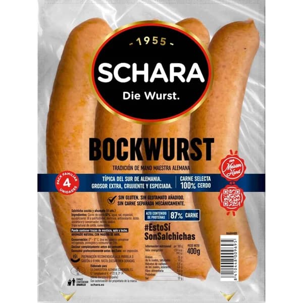 Salchichas Bockwurst SCHARA, sobre 400 g - 1 ud - Imagen del producto en Findit