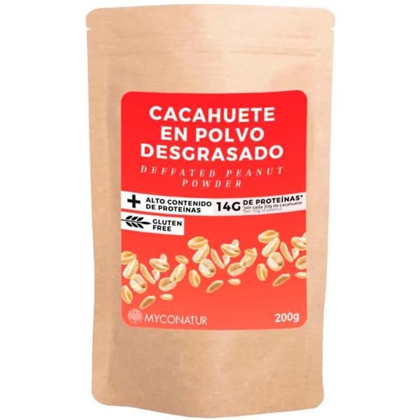 Cacahuete en polvo desgrasado MYCONATUR, bolsa 200 g - 1 ud - Imagen del producto en Findit