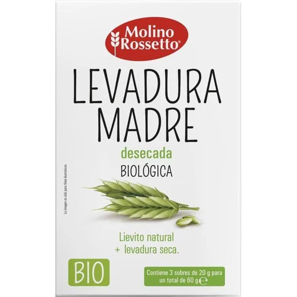 Levadura de masa madre bio vegan MOLINO ROSSETTO, pack 3x20 g - 0.06 kg - Imagen del producto en Findit