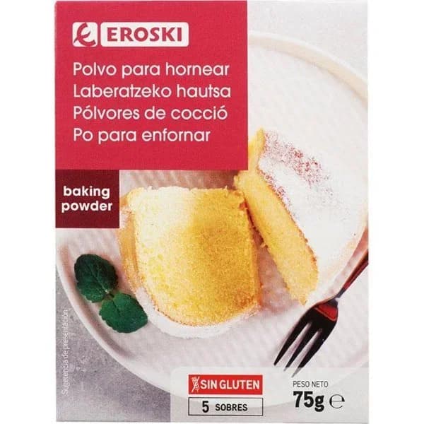 Polvo para hornear EROSKI, caja 75 g - 0.08 kg - Imagen del producto en Findit