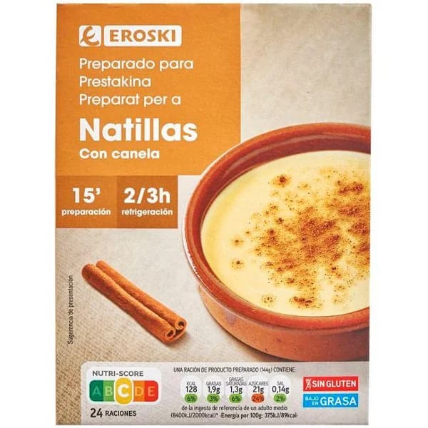 Natillas caseras EROSKI, caja 88 g - 1 ud - Imagen del producto en Findit