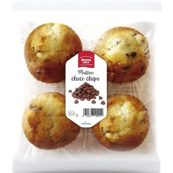 Muffins con pepitas de chocolate MONTES LARA, 300 g - 0.3 kg - Imagen del producto en Findit