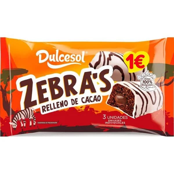Bombon zebra DULCESOL, paquete 120 g - 0.12 kg - Imagen del producto en Findit