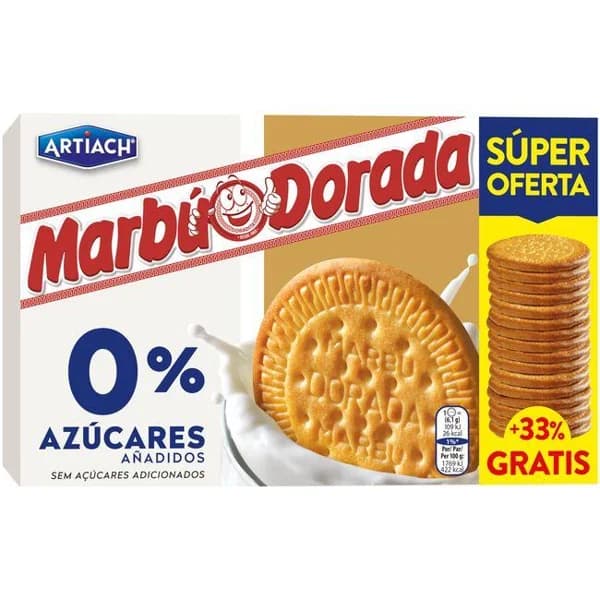 Galleta marbú 0% azúcar ARTIACH, caja 300 g + 100 g gratis - 1 ud - Imagen del producto en Findit