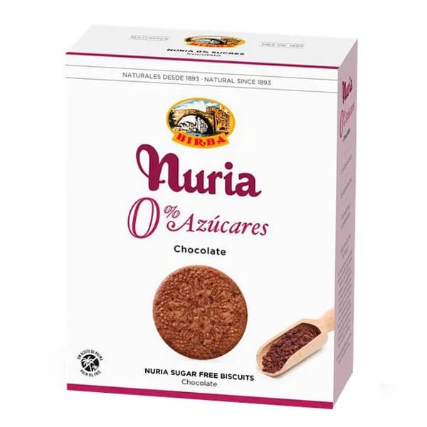 Galletas con chips de chocolate 0% azúcar NURIA, caja 405 g - 1 ud - Imagen del producto en Findit