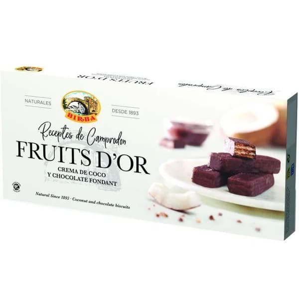 Barquillo Fruit D'or choco coco BIRBA, caja 165 g - 1 ud - Imagen del producto en Findit