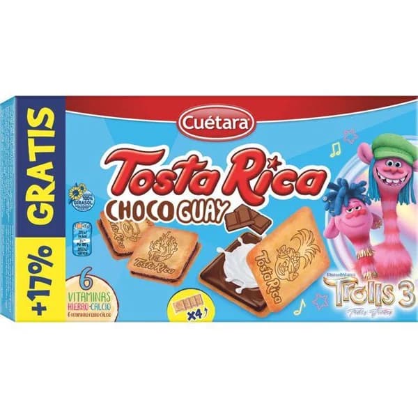 Galleta choco guay CUETARA TOSTA RICA, caja 168 g - 1 ud - Imagen del producto en Findit