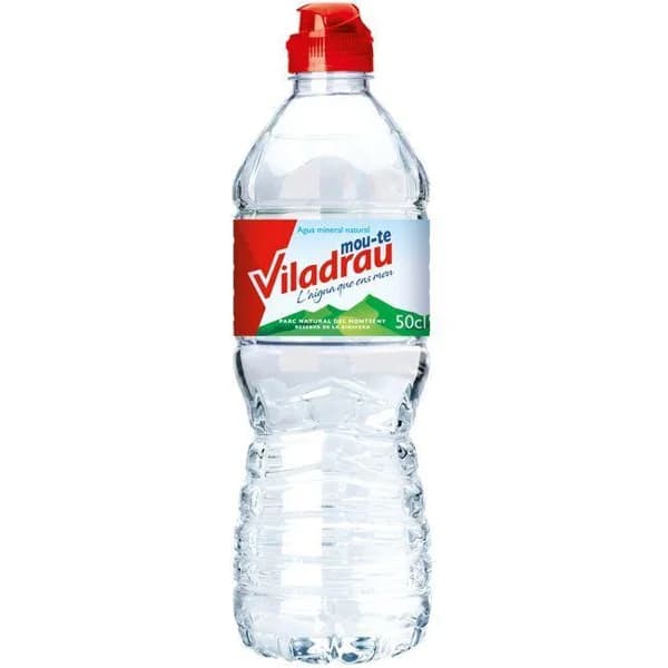 Agua mineral VILADRAU, botellín tapón sport 50 cl - 0.5 l - Imagen del producto en Findit